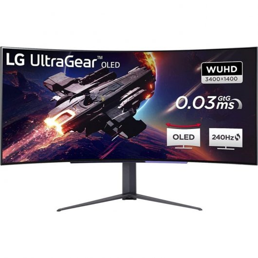 LG UltraGear 45GR95QE-B 44.5" OLED WQHD 240Hz G-Sync Compatible Curvo + 27QN880P-B 27" LED IPS QHD