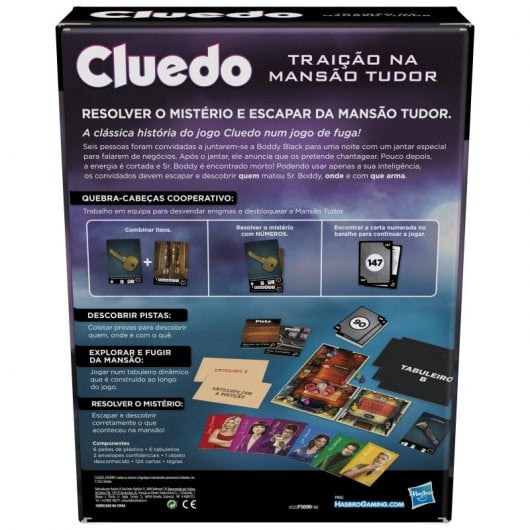 Hasbro Gaming Cluedo Traición en la Mansión Tudo en Portugués
