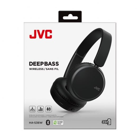 JVC HA-S36W Auscultadores Bluetooth Dobráveis Pretos