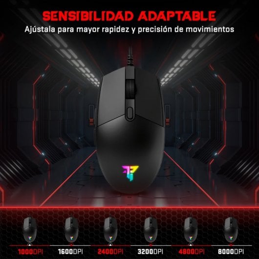 Mouse da gioco Tempest X2 Custodian RGB 8000 DPI Nero