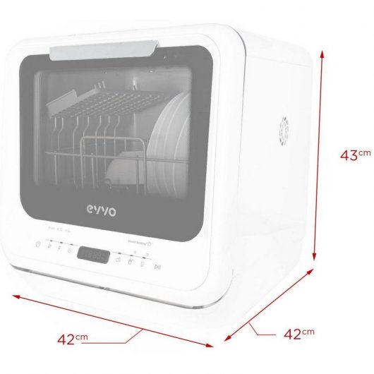 Evvo Home Mini D Trip Lavavajillas Portátil sin Instalación Capacidad 2 Cubiertos G Blanco
