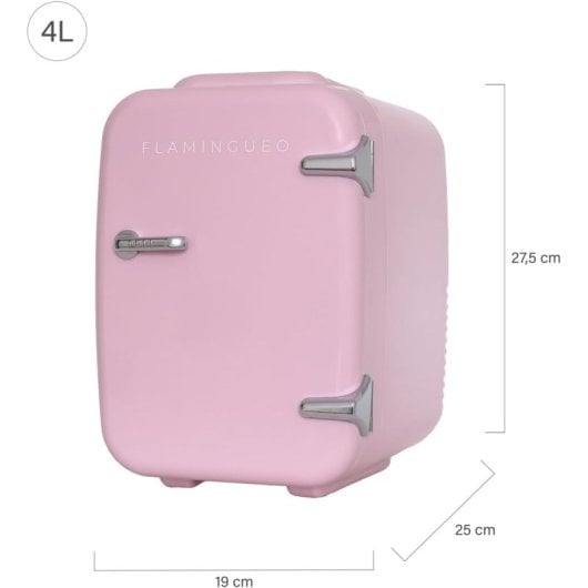 Flamingueo Mini Réfrigérateur 4L 12V/220V Fonction Chaud et Froid Rose
