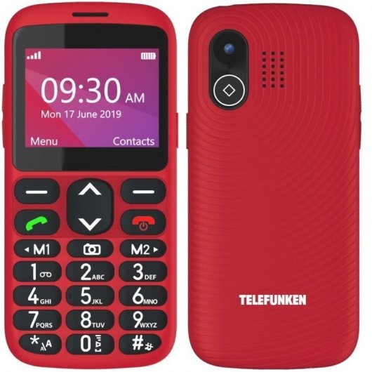 Telefunken S520 Teléfono para Personas Mayores Rojo