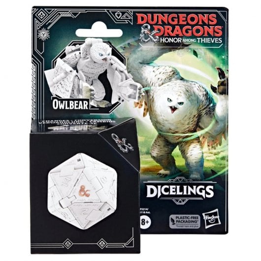 Hasbro Original Dungeons and Dragons Honor Among Thieves Dadi convertibili Dadi Orso Gufo Bianco