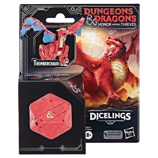 Hasbro Original Dragones y Mazmorras Honor Entre Ladrones Dicelings Dado Convertible Dragón Rojo