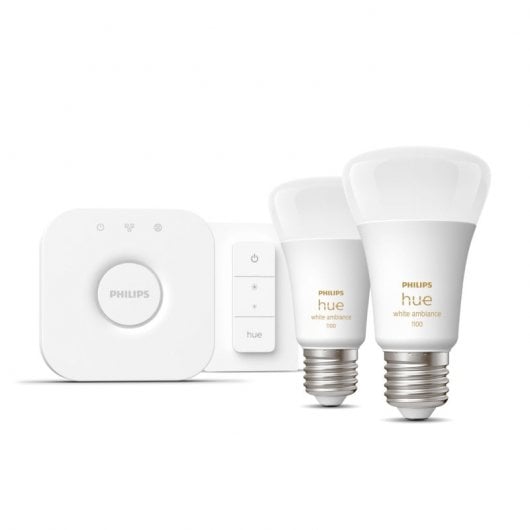 Kit de démarrage Philips Hue 2 ampoules intelligentes E27 (1100) + variateur