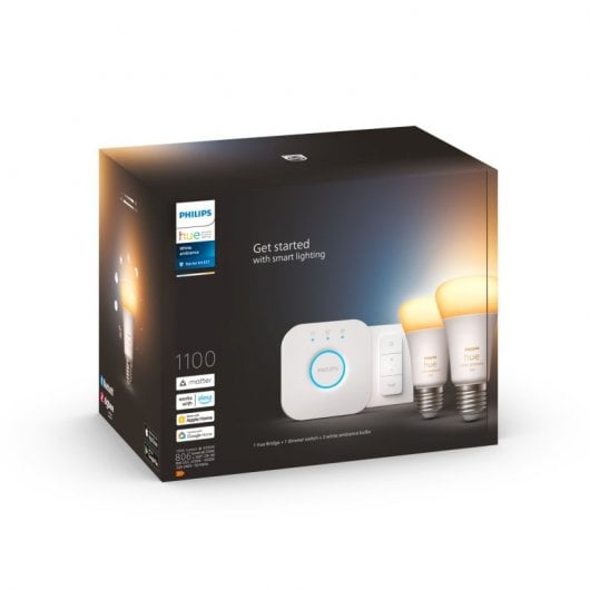 Kit de démarrage Philips Hue 2 ampoules intelligentes E27 (1100) + variateur