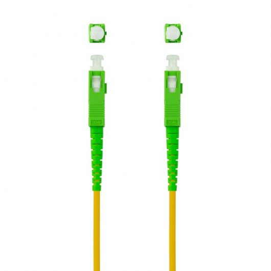 Nanocable Câble Fibre Optique SC/APC vers SC/APC Monomode Simplex LSZH 60m Jaune