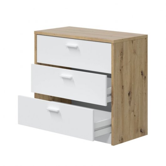Home Heavenly Cory Escritorio Multifuncion con 3 Cajones Roble/Blanco