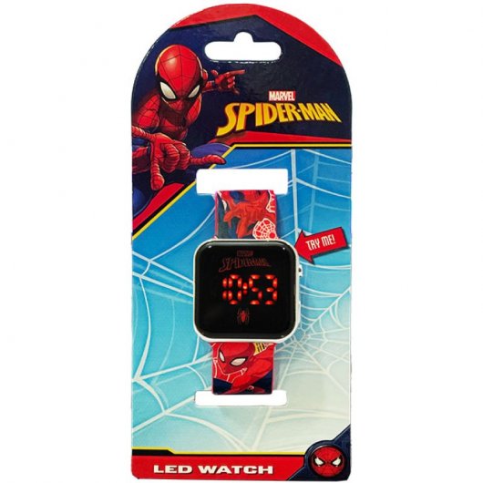 Relógio de LED do Homem-Aranha licenciado para crianças