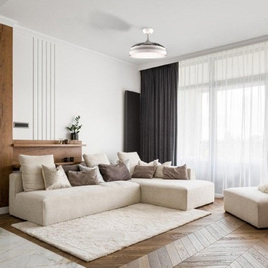 Ventilatore da soffitto Cecotec EnergySilence Aero 4280 Invisible White lame retrattili luce 40W