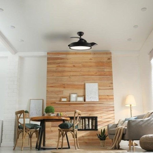 Ventoinha de Teto com Luz Cecotec EnergySilence Aero 4280 Invisible Black 40W 106cm 6 Velocidades Pás Retráteis Comando
