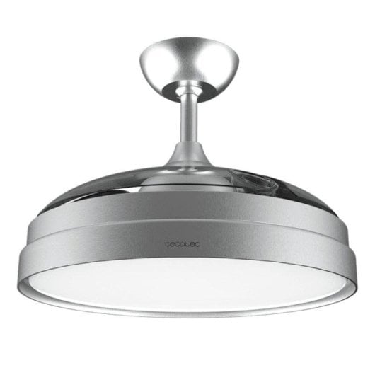 Ventilatore da soffitto Cecotec EnergySilence Aero 4280 Invisible Steel con pale retrattili, luce integrata, 40W, 6 velocità