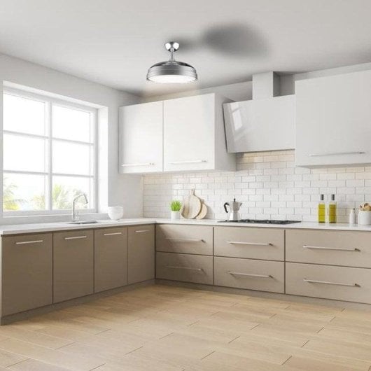 Ventilatore da soffitto Cecotec EnergySilence Aero 4280 Invisible Steel con pale retrattili, luce integrata, 40W, 6 velocità