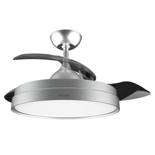 Ventilatore da soffitto Cecotec EnergySilence Aero 4280 Invisible Steel con pale retrattili, luce integrata, 40W, 6 velocità