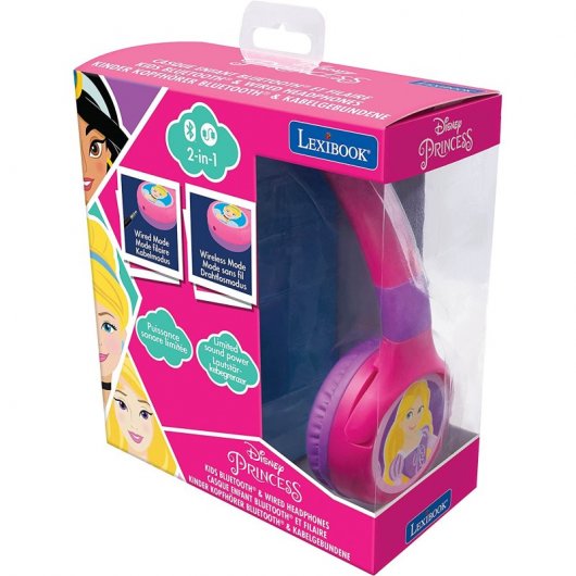 Lexibook Casque Bluetooth Enfant 2 en 1 Princesses Disney