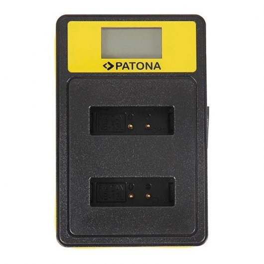 Patona Cargador Smart Dual con LCD para Baterías Canon NB-13L