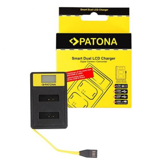 Patona Cargador Smart Dual con LCD para Baterías Canon NB-13L