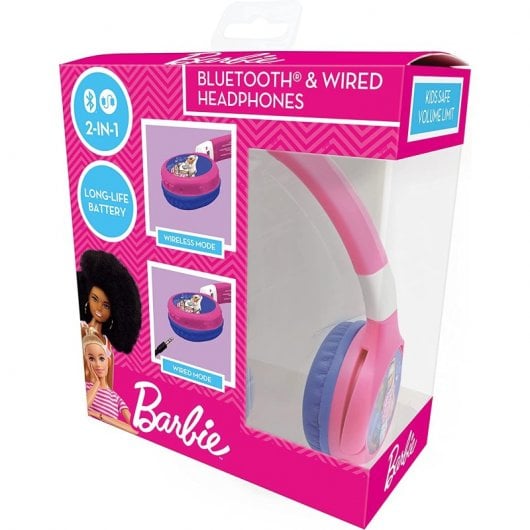 Lexibook Casque Bluetooth Enfant 2 en 1 Barbie