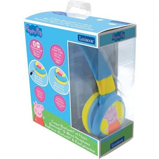 Lexibook Casque Bluetooth Enfant 2 en 1 Peppa Pig