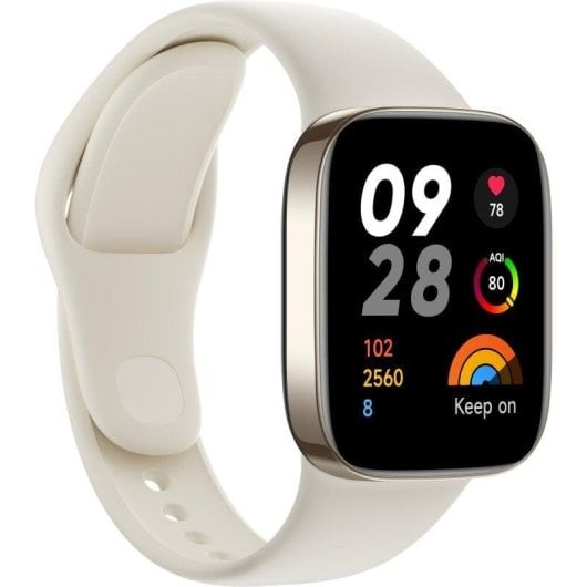 Xiaomi Redmi Watch 3 Bluetooth GPS 42mm AMOLED Marfim Tamanho Único Resistência Água 5ATM SpO2