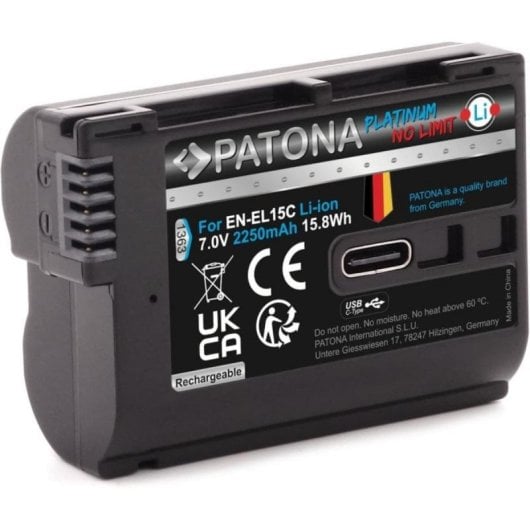 Patona Platinum Batería EN-EL15 con USB-C para Cámaras Nikon