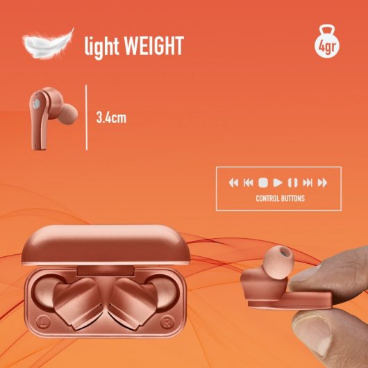 NGS Artica Bloom Auriculares Bluetooth TWS Coral