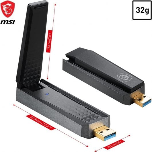 MSI AX1800 WiFi 6 Adaptador USB Doble Banda