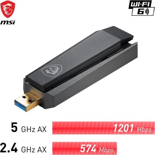 Adattatore USB Dual Band MSI AX1800 WiFi 6