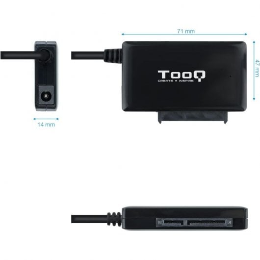 TooQ TQHDA-02C Adaptador para Discos Duros 2.5"/3.5" SATA a USB-C 3.0 con Alimentador
