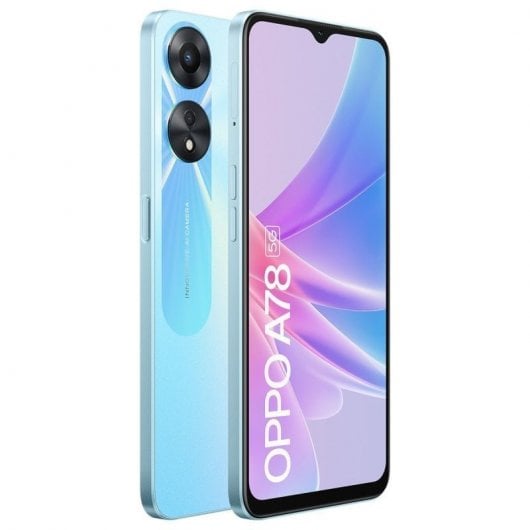 OPPO A78 5G Smartphone, AI Doppia fotocamera 50+2MP, Selfie 8MB, Display 6.56” 90HZ LCD, 5000mAh, RAM 8 (Esp 12GB/14GB/16GB) + ROM 128GB (esp1TB), IPX4, [Versione Italia], Glowing Blue