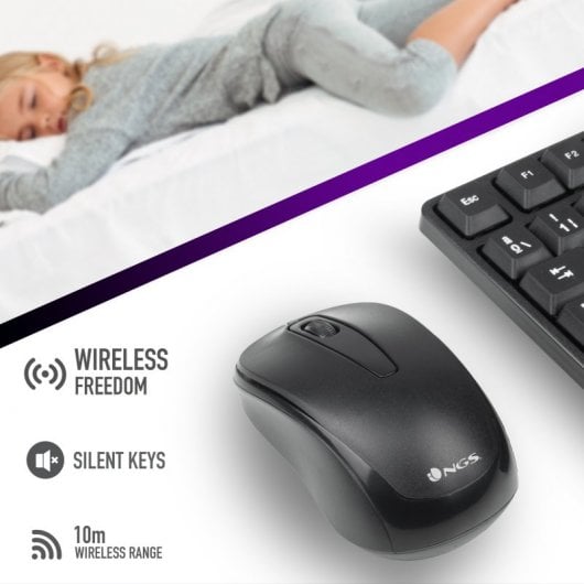 NGS Euphoria Kit Combo Teclado e Rato Sem Fios Layout QWERTY (PT)
