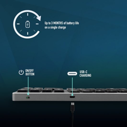 NGS Fortune BT Teclado Sem Fios Multidispositivo Layout AZERTY FR
