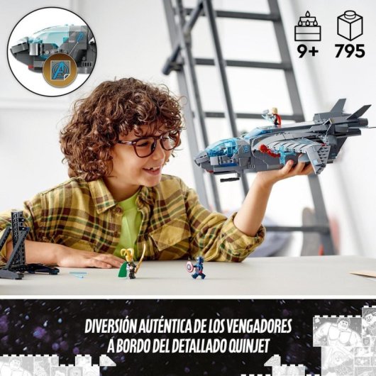 Set de juguetes de construcción LEGO® Marvel 76248 Quinjet de los Vengadores (795 piezas)