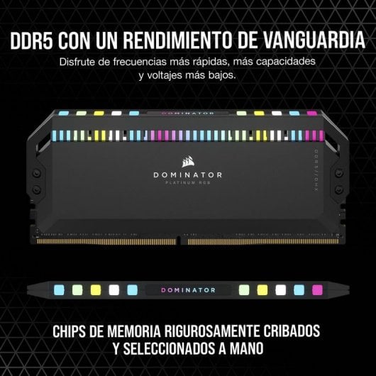Corsair Dominator Platinum RGB DDR5 6000MHz PC5-48000 32GB 2x16GB CL36 Pretas