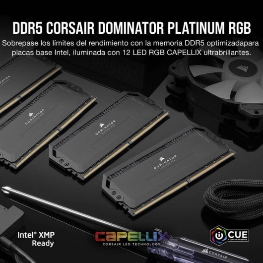 Corsair Dominator Platinum RGB DDR5 6000MHz PC5-48000 32GB 2x16GB CL36 Pretas