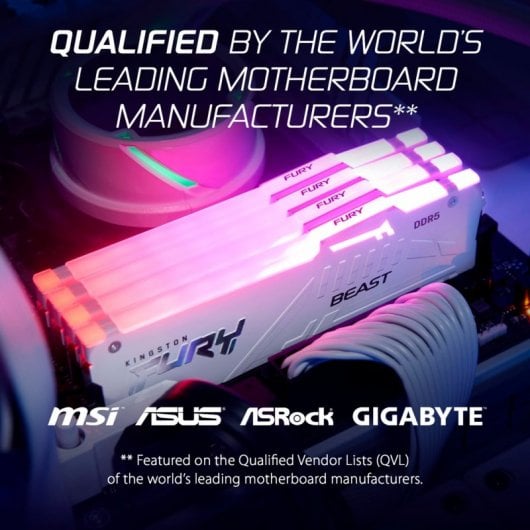 Kingston Technology FURY 16 Go 5600 MT/s DDR5 CL40 DIMM Beast White RGB XMP
