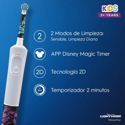 Oral-B D100 Kids Lightyear Cepillo de Dientes Eléctrico Infantil + Estuche