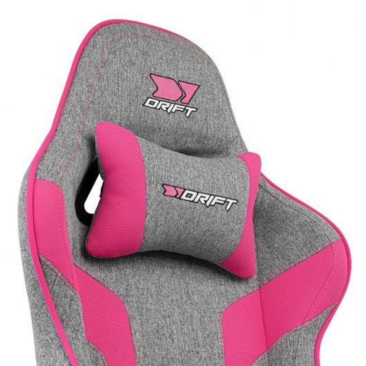 Drift DR90 Silla Gaming de Tela Gris/Rosa