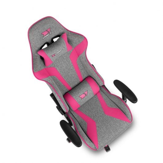 Drift DR90 Silla Gaming de Tela Gris/Rosa