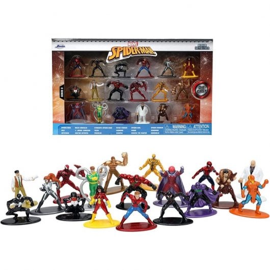 Jada Set de 18 Nanofiguras Marvel Spiderman de Metal 4cm Coleccionismo