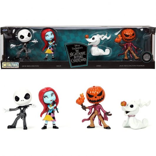 Jada Set de 4 Figuras Pesadilla antes de Navidad Metal 4cm Coleccionismo