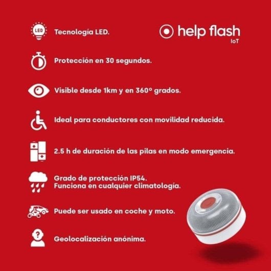 Help Flash IoT Dispositivo de Señalización V16 Homologado DGT 3.0
