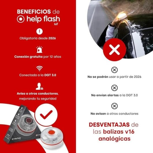Help Flash IoT Dispositivo de Señalización V16 Homologado DGT 3.0