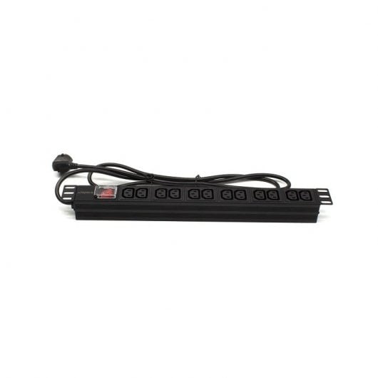 Lapara LA-00030512 Régua PDU para Rack 19" 1U 12x IEC C13 com Interruptor