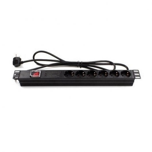 Lapara LA-00030502 Régua PDU para Rack 19" 1U 16A 6x Schuko com Interruptor e Proteção