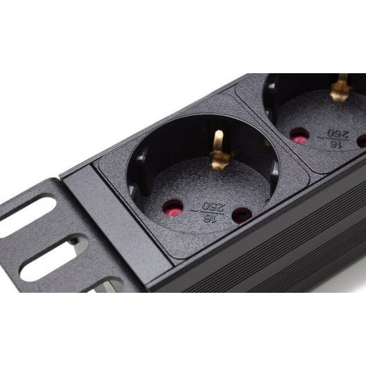 Lapara LA-00030502 Régua PDU para Rack 19" 1U 16A 6x Schuko com Interruptor e Proteção