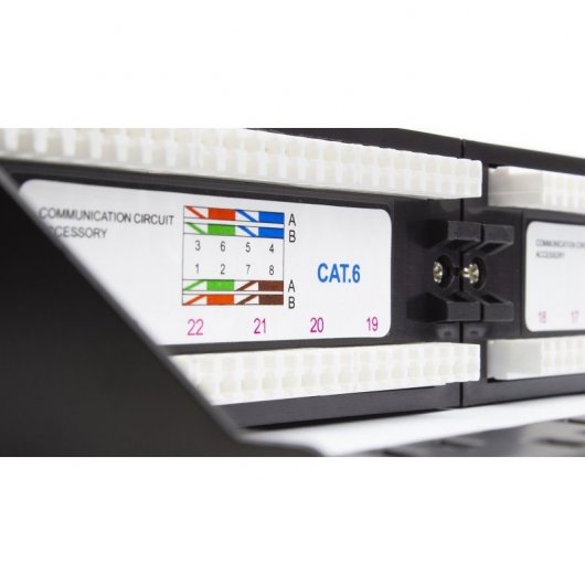 Lapara LA-4010203 Patch Panel para Rack 19" 1U Cat 6a UTP 24 Puertos RJ45