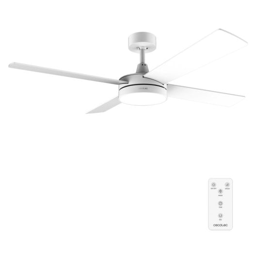 Ventilateur Cecotec EnergySilence Aero 5200 White Line LED 60W télécommande 52'' 4 pales