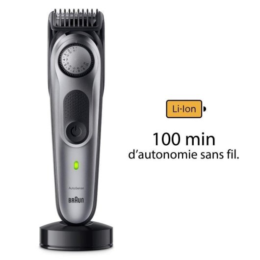Tondeuse Barbe Braun Pro 7 BT7420 Sans Fil 40 Longueurs 100min 4 Sabots Etanche